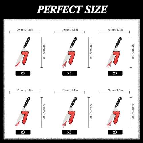 7th Birthday Cupcake Toppers Bloody Knife Slasher Theme - 18 Pack, Variation 7