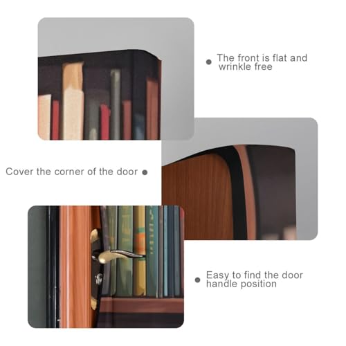 Library Bookshelf Door Cover - Washable Waterproof Holiday Decor - S 32 x 79 Inch