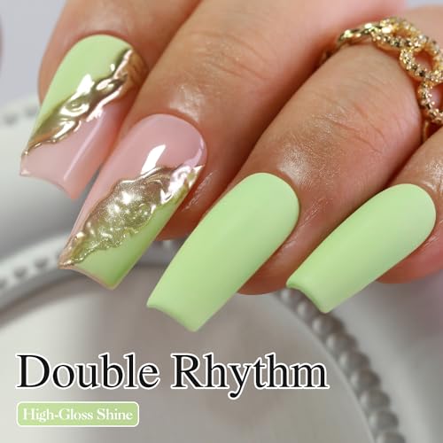 Green Gel Nail Polish - 15ML Soak Off UV/LED Gel for Manicure & DIY Art