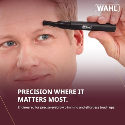 Wahl Canada Premium Lithium Ear, Nose & Brow Trimmer, Power and Precision for Men's Grooming, Wet/Dry Black Pen Trimmer, Model 5536
