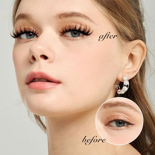 Wispy Brown Cat Eye False Eyelashes - 11-18mm Full Strip, CD Curly, 7 Pairs, B.wispy Style
