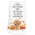 Cockapoo Fall Dog Kitchen Towel - Halloween, Autumn Pumpkin Decor, 16x24 Inches