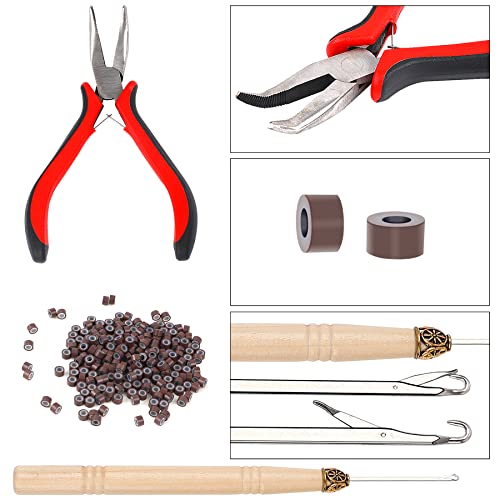 Hair Extension Tinsel Kit with 18 Colors, 3600 Strands & Tools - Multi