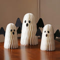 Halloween Ghost Paper Decorations Set - Honeycomb Centerpieces with Wings, 3-Piece