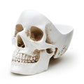 White Skull Desk Organizer & Jewelry Box - Gothic Trinket Dish & Key Holder