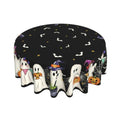 White Bat Ghost 60 Inch Water-Resistant Halloween Round Tablecloth - Reusable Decor