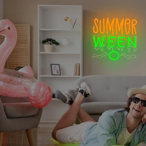 Green Summer Halloween Neon Sign - Dimmable LED Party Backdrop Decoration
