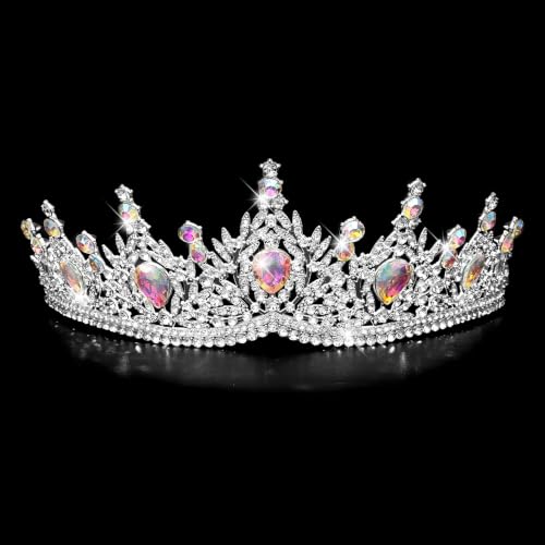 Silver Crown Tiara for Women - Queen Crown & Party Decoration, 1 Pack - SilverAB