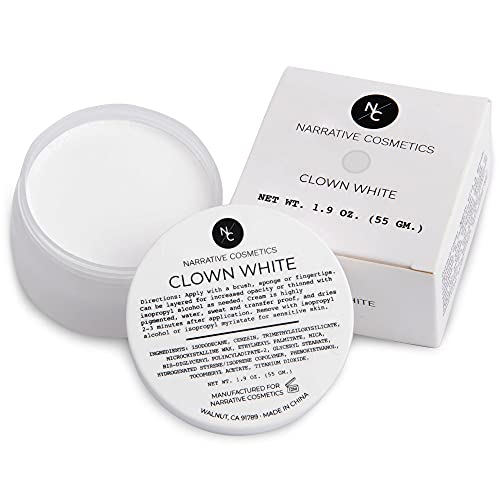 Professional White Face Paint Makeup for Stage and Halloween - 1.9 Oz