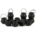 Mini Black Cauldron Halloween Candy Holders 12pcs - Multi-Purpose Plastic Decoration