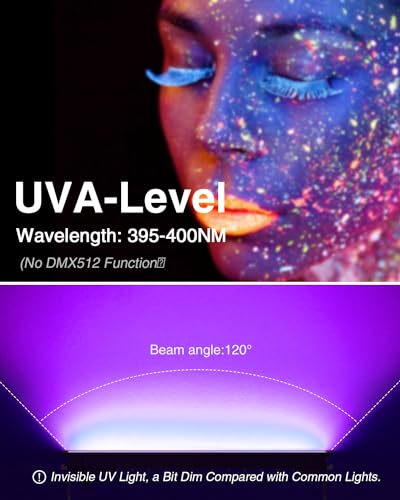 4 Pack LED Black Light Bars for Party Halloween Fluorescent Glow in The Dark