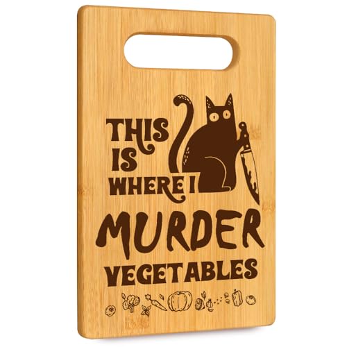 Funny Black Cat Bamboo Cutting Board Kitchen Decor & Gift - Variation of THIS listing