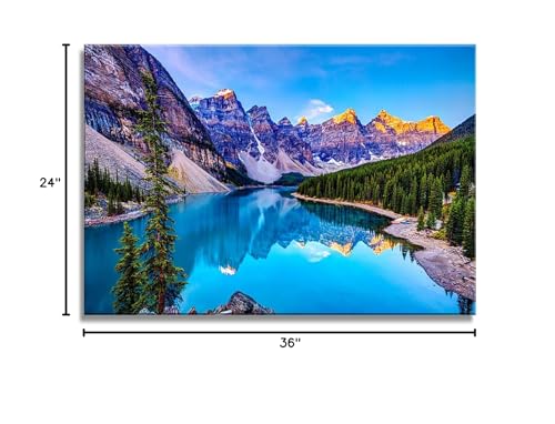 Mountain and Lake Nature Landscape Wall Art Canvas - Lake Variation 36"L x 24"W