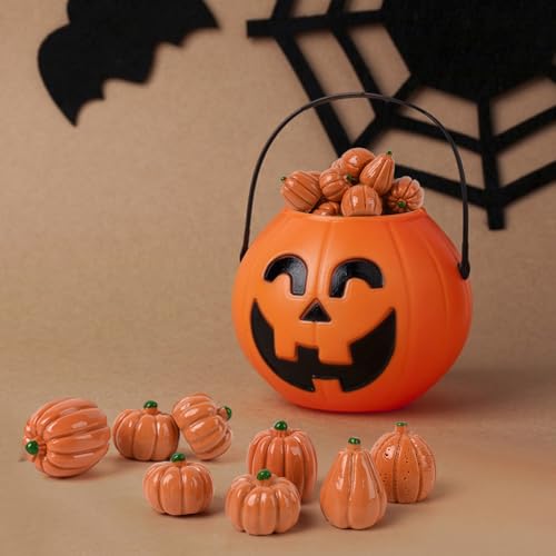 Mini Resin Pumpkins 50-Piece Fall Decor Set for Halloween & Thanksgiving
