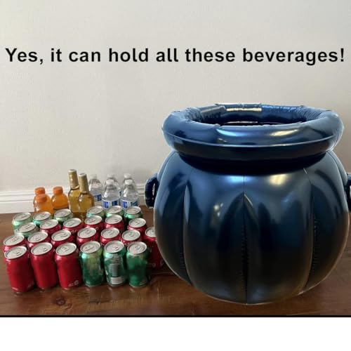 Inflatable Halloween Cauldron Drink Cooler and Party Prop - 22x18 Inch
