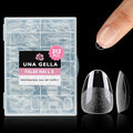 UNA GELLA Extra Short Almond Gel Nail Tips A01 - 312pcs, Clear, Deep Matte