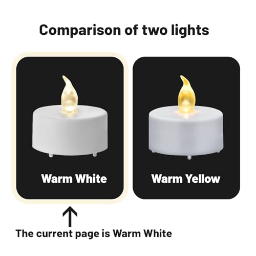 LED Flameless Tea Lights 150 Pack Warm White Battery Operated Safe Decor