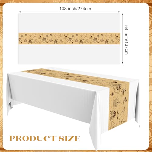 Pirate Themed Tablecloths 6 Pcs Waterproof Treasure Map Party Supplies