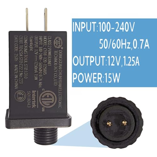 12V 1.25A Outdoor Inflatable Decoration Power Adapter (4 Pack) - UL Safety Certified
