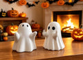 Mini Ghost Figurine Set - Halloween PVC Decor, 2-Pack