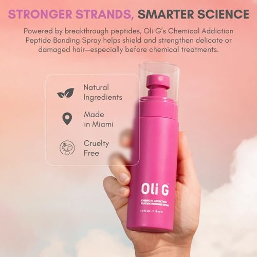 Oli G Chemical Addiction Bond-Repair Spray | 4oz Leave-In Treatment for Damaged Hair - Peptide Complex & Amino Acids