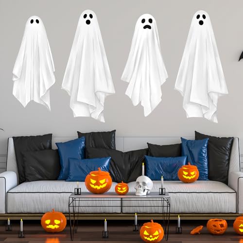 Halloween Wall Stickers Watercolor Ghost Decals - Large Room Mural, 2 Sheets, 35.4 x 11.8 Inch - Ghost Variant