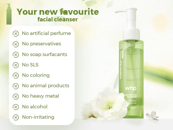 WNP Foaming Face Wash|Gentle Facial Cleanser with Hyaluronic Acid+APG Deep Hydration,Skin Barrier Repair,Zero Friction Exfoliation,for All Skin Types 150ml/5.29oz.