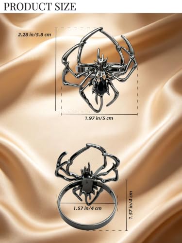 Halloween Spider Napkin Rings Set of 12 - Gothic Table Decorations