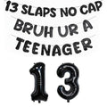 Black 13th Birthday Decorations for Boys Balloon Banner & Number 13 Foil Balloon