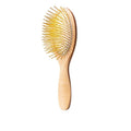 Snow Fox Skincare Gua Sha Hair Brush - Wooden Edition | Scalp Massage Comb with Gold-Plated Bristles for Healthy Follicles