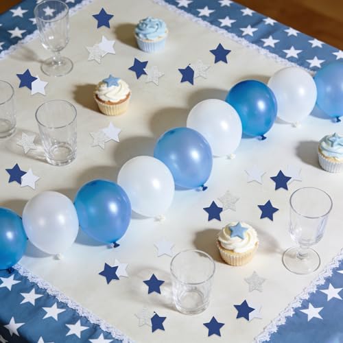 200Pcs Blue White Silver Glitter Star Confetti Party Decorations - Variation of THIS listing