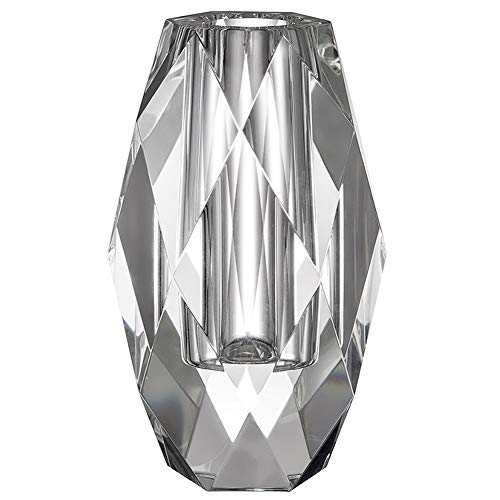 Small Crystal Flower Vase - 6 Inch Clear Decorative Vase with Gift Box for Home Wedding Christmas