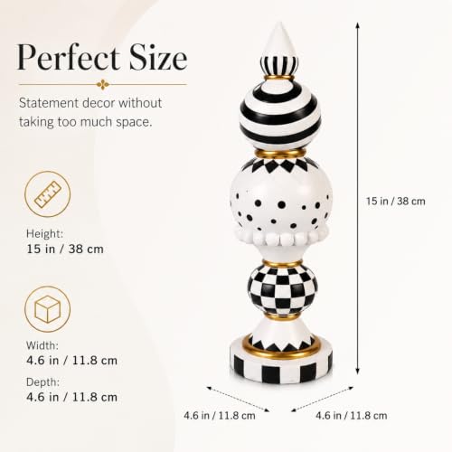 Black and White Checkered Fall Halloween Table Mantle Home Decor - Variation of THIS Listing