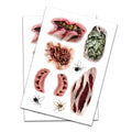 Zombie Temporary Tattoo Kit - Bite Marks, Wounds & Gore - 2 Sheets - Halloween Costume Accessory - Variation of THIS listing