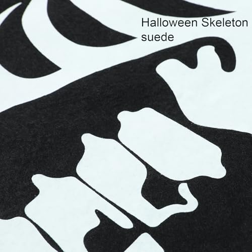 Slsxip Halloween Skeleton & Spider Chair Cover Set - 4 Pieces, Spooky Party Decor