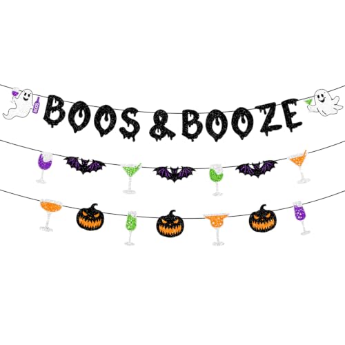 Halloween Potion Ghost & Boo Banner Set - Glittery Party Decorations
