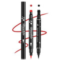Double-Headed Liquid Winged Eyeliner Stamp Pen Set - Black & Red Star Variation