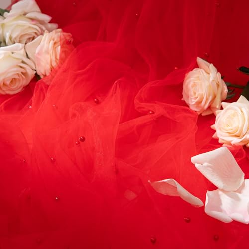 Red Pearl Table Runner 29.5 x 120 Inch - 1 PC Elegant Wedding Decor