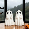 White Halloween Ghost Figurine - Spooky Resin Decor for Home & Garden
