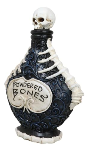 Wiccan Witch Skeleton Powdered Bones Potion Bottle Decor - Halloween Prop