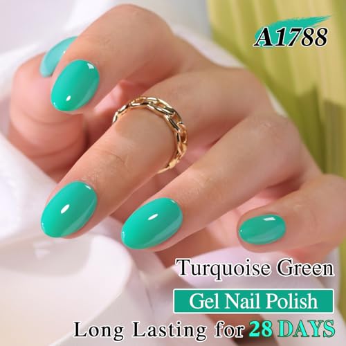 Double Rhythm 15ML Gel Nail Polish - Deep Mint Sheer Color, Soak-Off, Salon & DIY