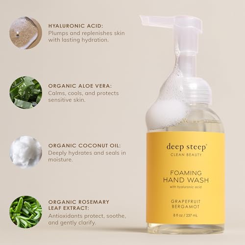 Deep Steep Foaming Hand Wash - Brown Sugar Vanilla, 8oz with Hyaluronic Acid