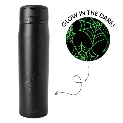 Simple Modern Halloween Water Bottle with Straw - 24oz Spiderweb Design - Spooky Edition