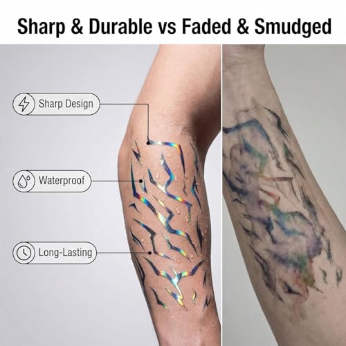 Dark Fantasy Demon Mark Temporary Tattoos - 2 Pcs Halloween & Costume Accessory - Variation 2