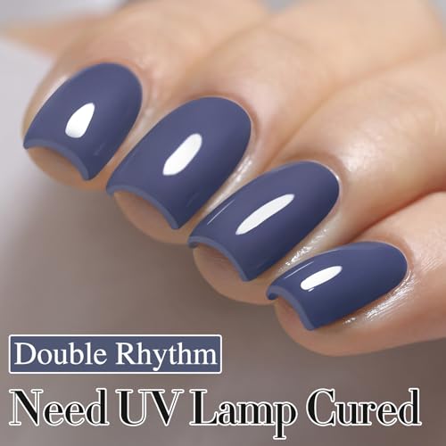 Double Rhythm 15ML Gel Nail Polish - Deep Blue Gray, Soak Off, DIY Manicure, Variation: Navy Gray