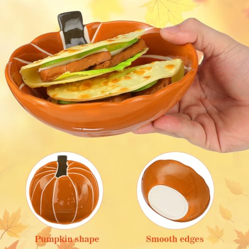 Halloween Ceramic Pumpkin Candy Bowl - 6 Inch Fall Decor & Serving Dish