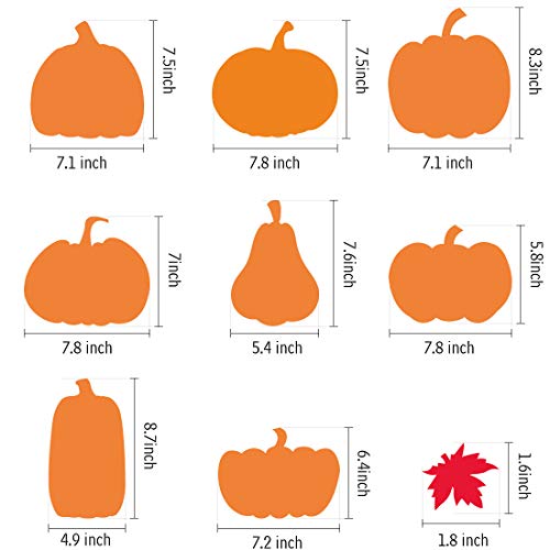 Halloween Foam Pumpkin Craft Kit with Leaves and Rhinestone Stickers - 40 Pieces