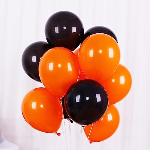 Black Orange Balloons 5 Inch - 200 Pcs Latex Balloon Garland Kit for Parties