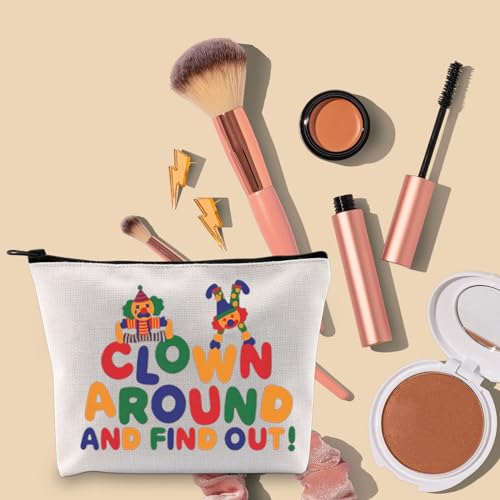 Canvas Cosmetic Bag with Zipper - Large Makeup & Travel Organizer, Clown Gift Idea