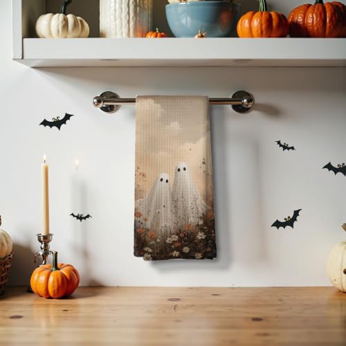 Halloween Wildflower Ghost Kitchen Towels - 22 Color Variations 16x24 Inches